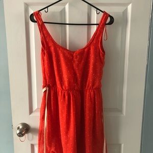 Zara TRF Sleeveless Orange Star Dress XS Spring